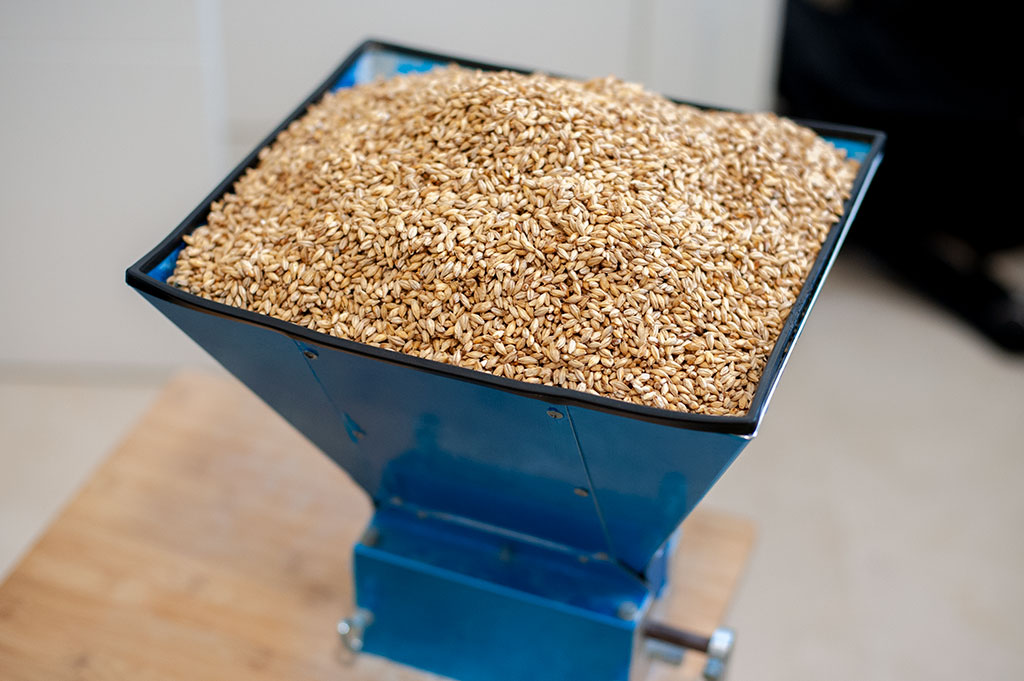 Malted grains for a German Marzen lager recipe, Vienna, Munich, Carapils and Pale Ale